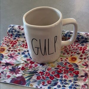 Rae Dunn White 'GULP' Mug
